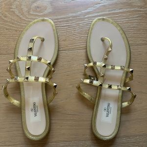 Gold Valentino jelly sandals 100% authentic